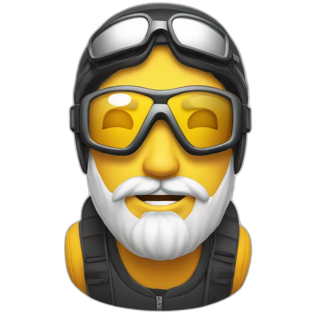 Destru à das lunettes de ski et il a des lockes emoji