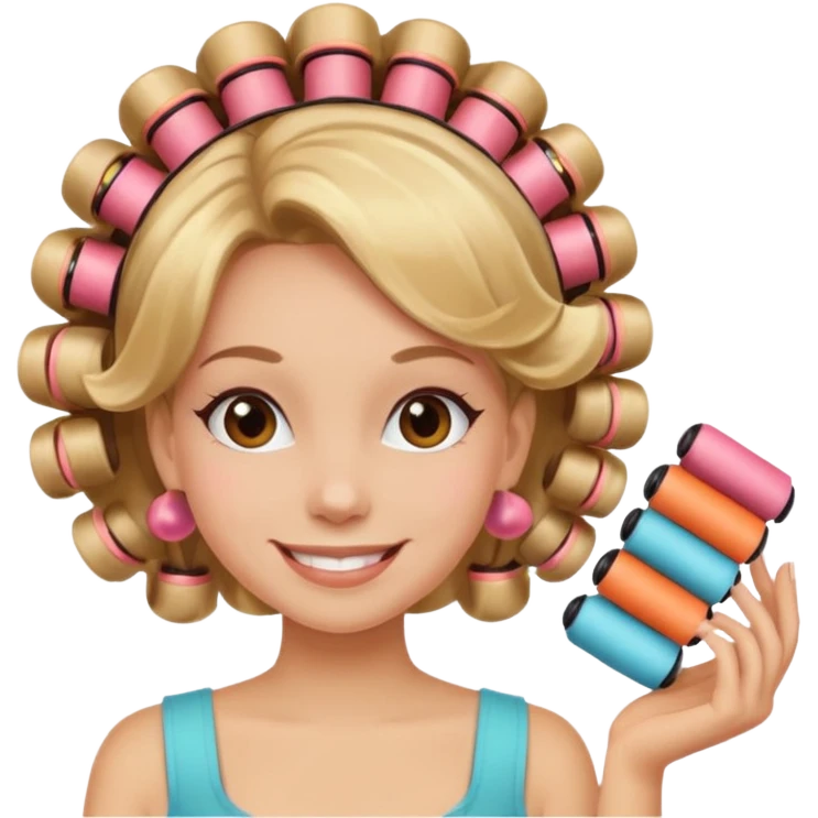 girl with hair roller emoji