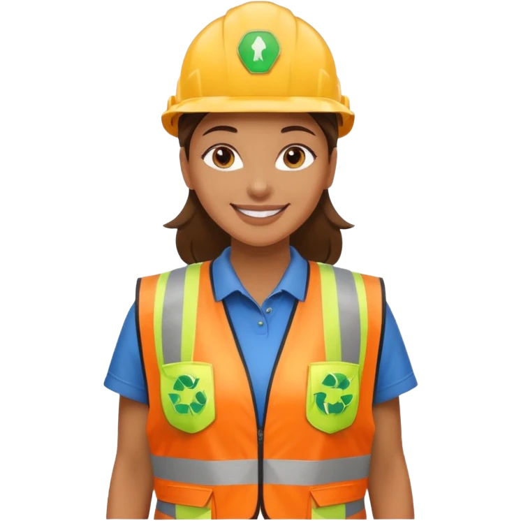 women, Waste Management, safety vest emoji