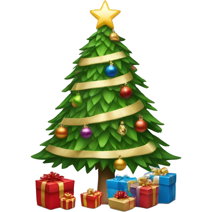 christmas tree with presents emoji