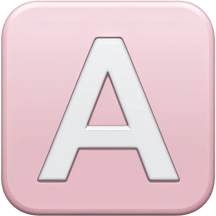 White letter A in a light pink sqaure emoji