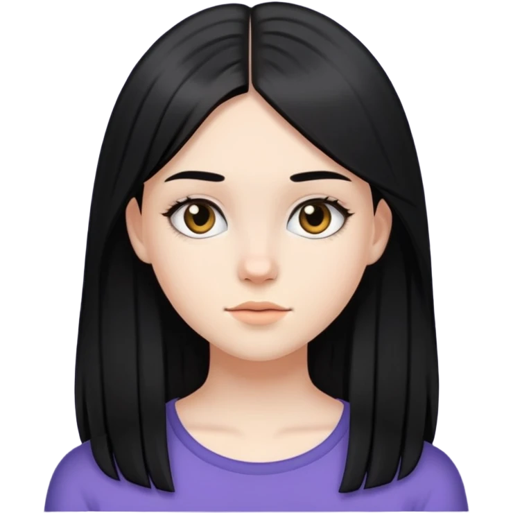 A 18 yr od girl w fair skined and black straight hair emoji