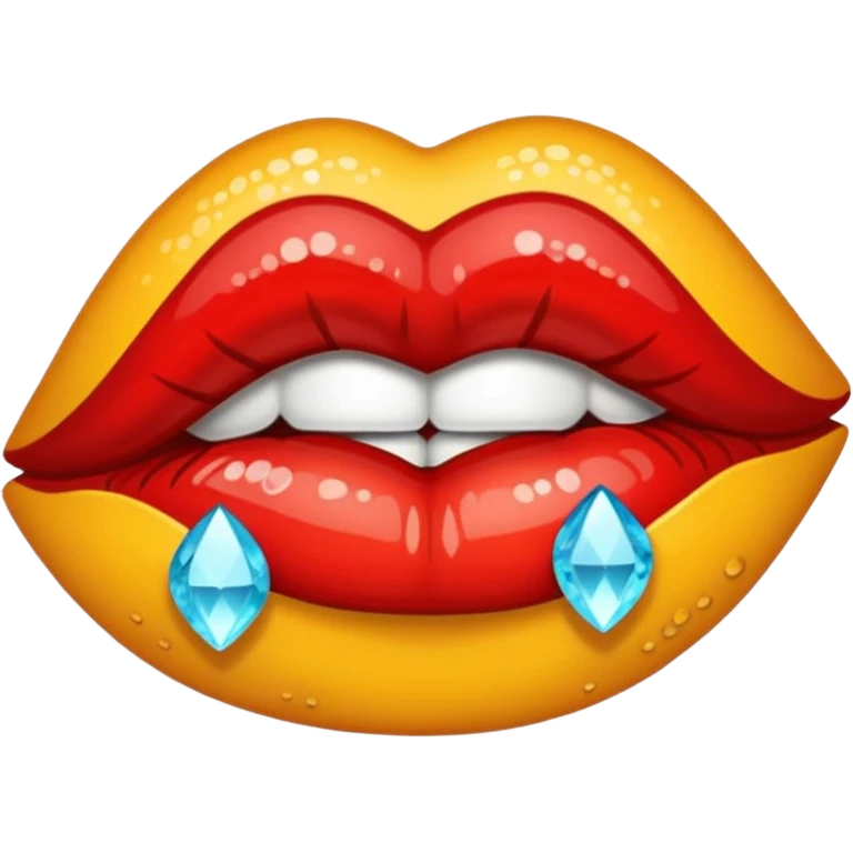 Rhinestone printed kiss mark emoji