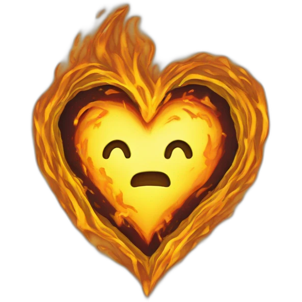 yellow heart with fire  emoji
