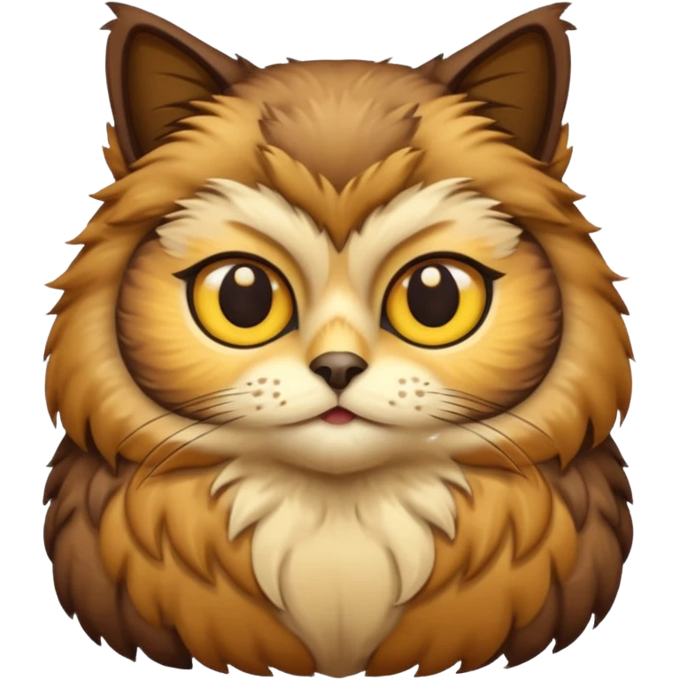 Buho gato defradado de amarillo y marron emoji