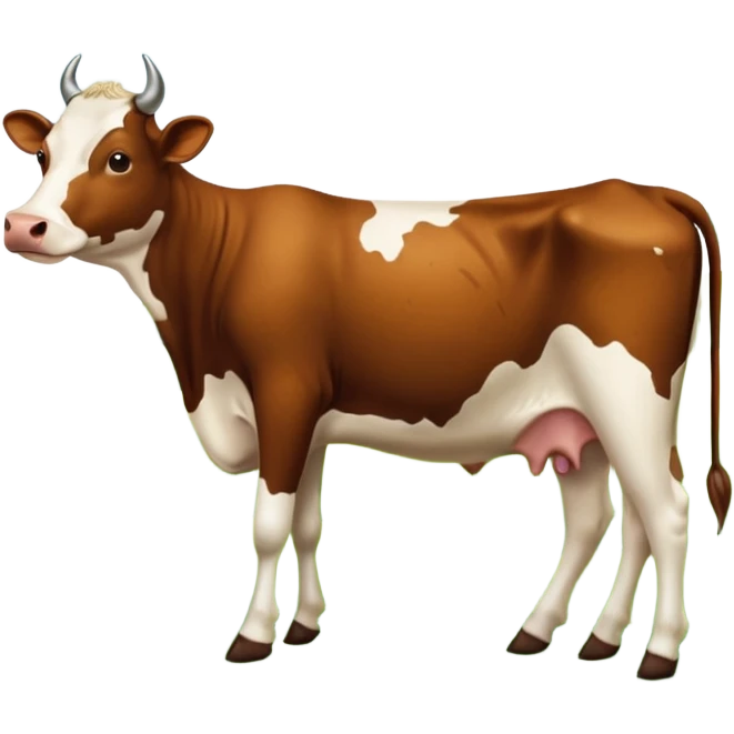 stylized New Glarus Spotted Cow beer label, cow, green field, text 'Spotted Cow' emoji