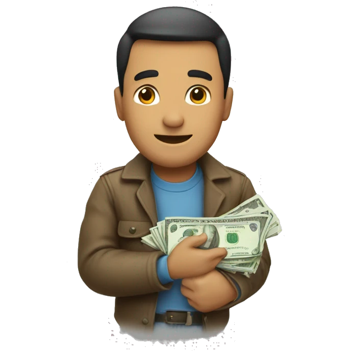 A manwith money and back  emoji