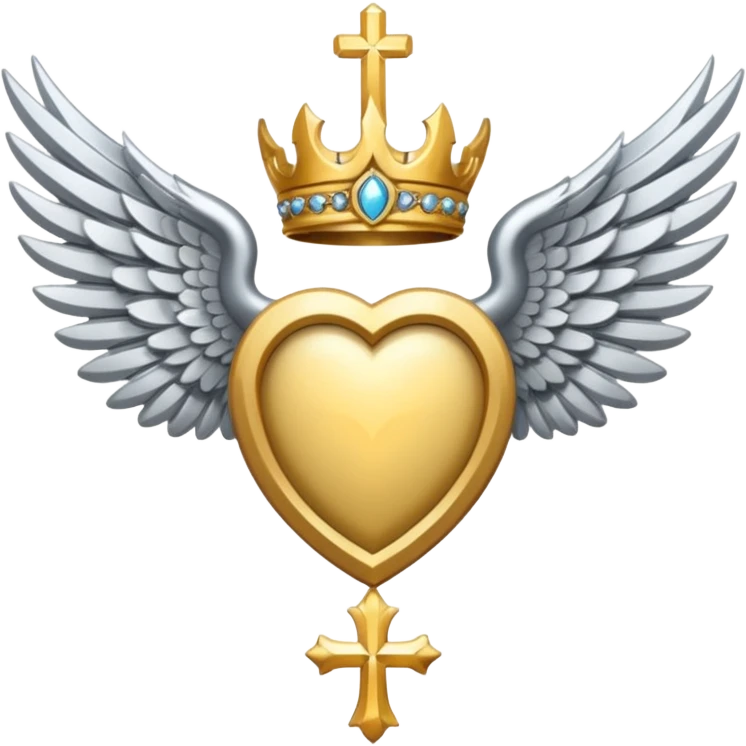 holy saint emblem with silver wings  emoji