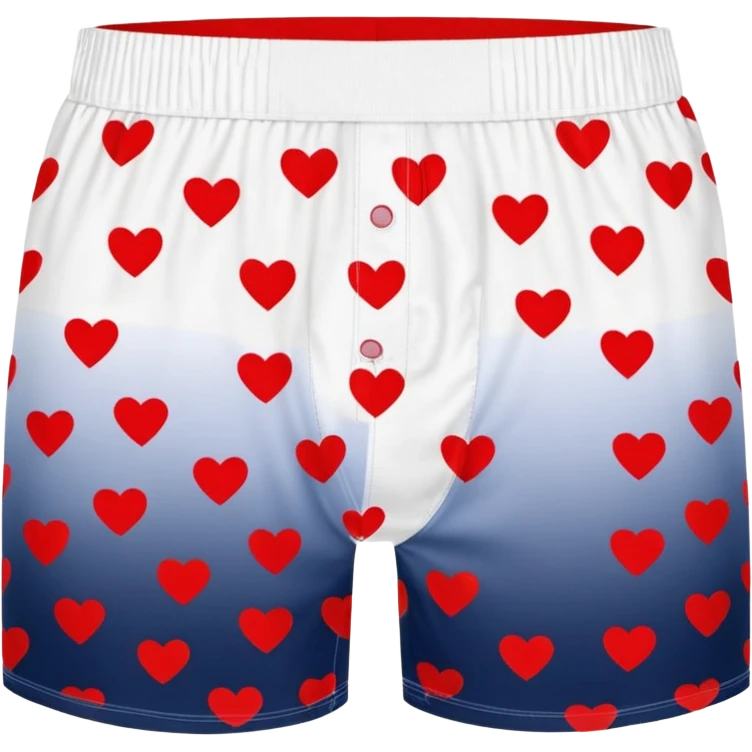 dungeon crawler carl's boxer shorts: white men's boxer shorts with print pattern of small red hearts emoji