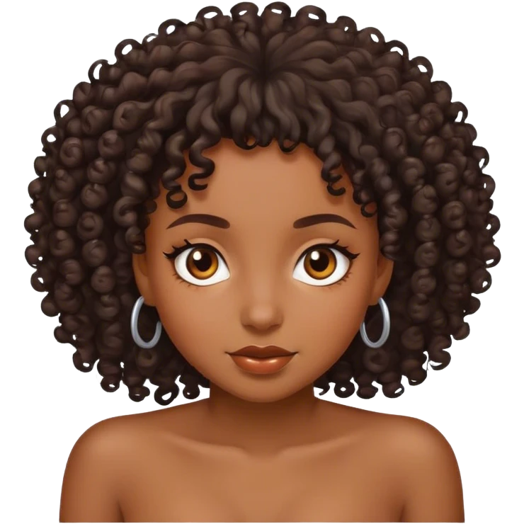 hot curly black girl  emoji