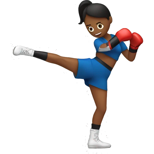 Woman kickboxing with a cast on her lag emoji