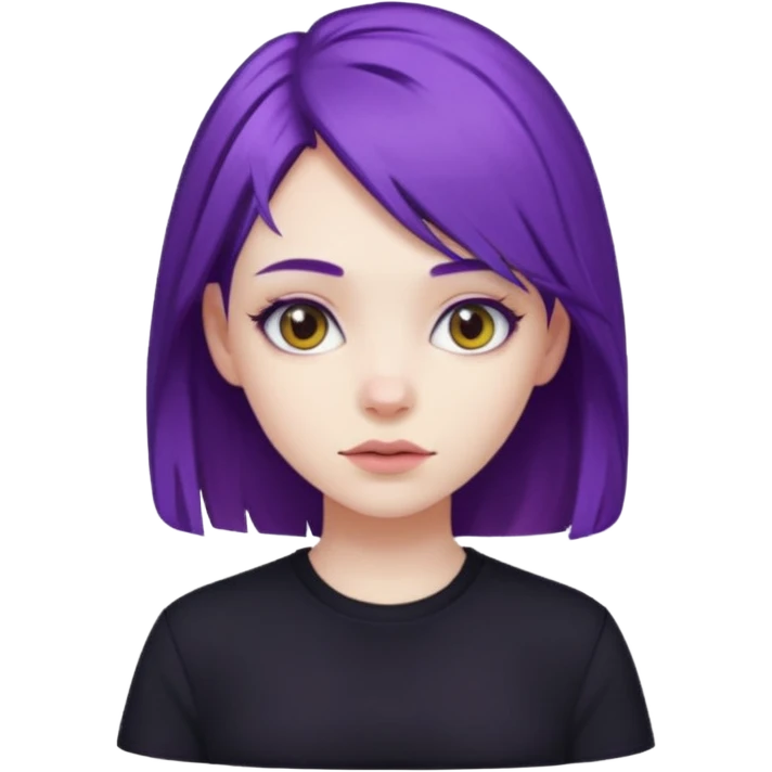 purple haired kid girl emoji