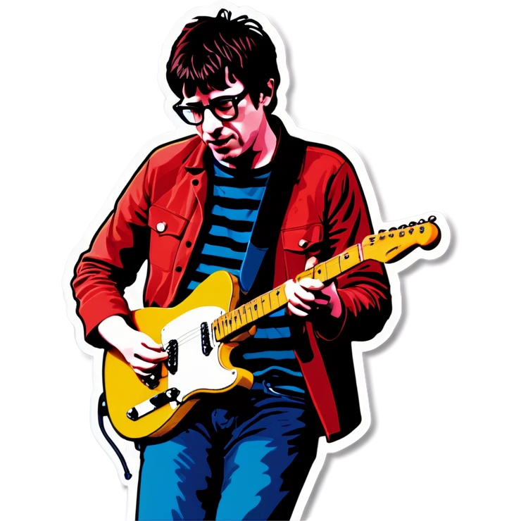 Blur guitarist Graham Coxon is playing the butterscotch telecaster. emoji