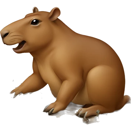 Capibara with chess board on a table playing chess emoji