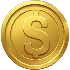 Gold coin dollar emoji