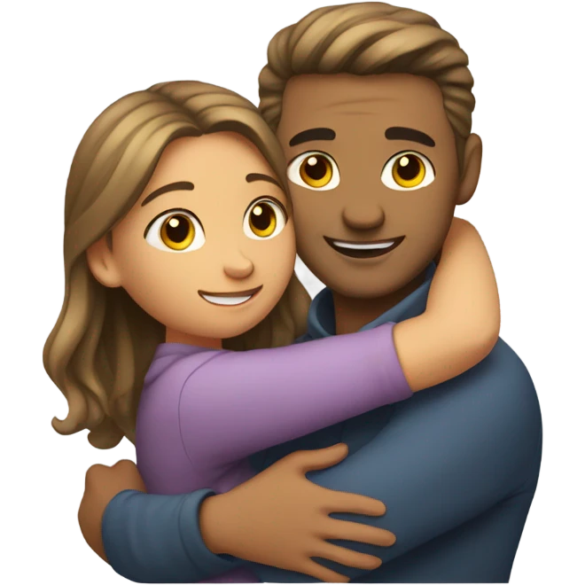 Girl hugging man  emoji