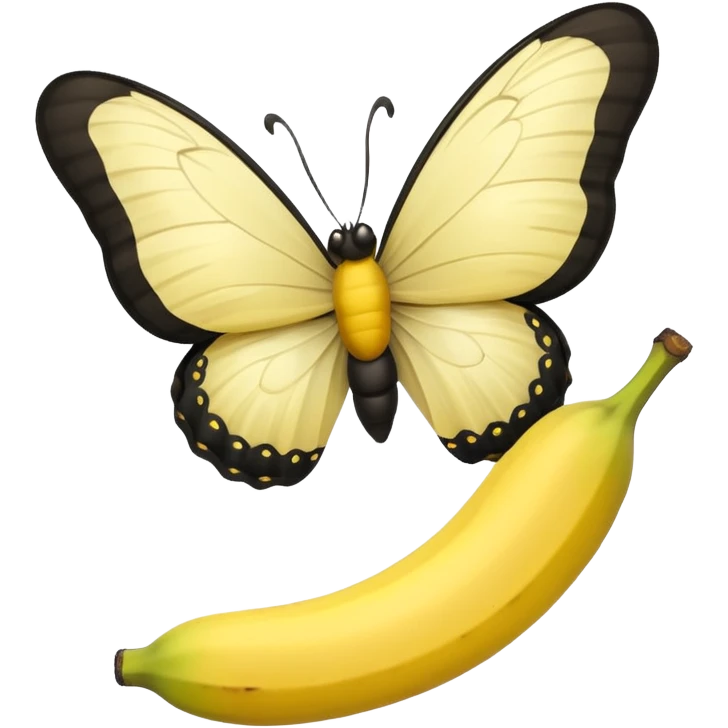 Butterfly eats banana  emoji