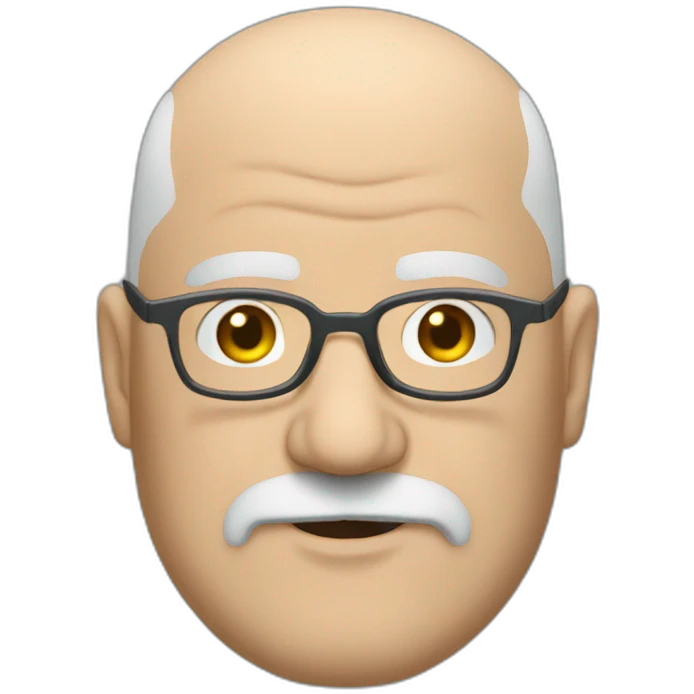 fat old bald man grey beard glasses emoji