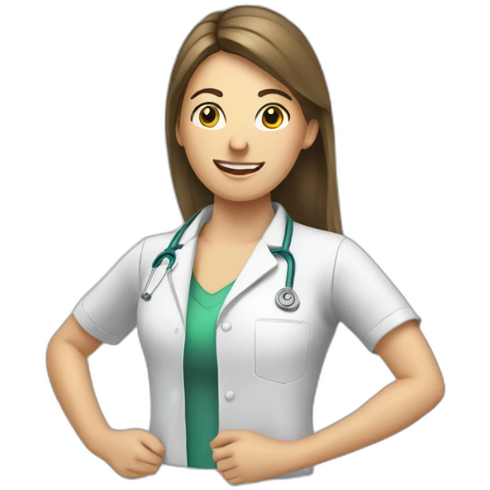 female chiropractor cracking a back emoji