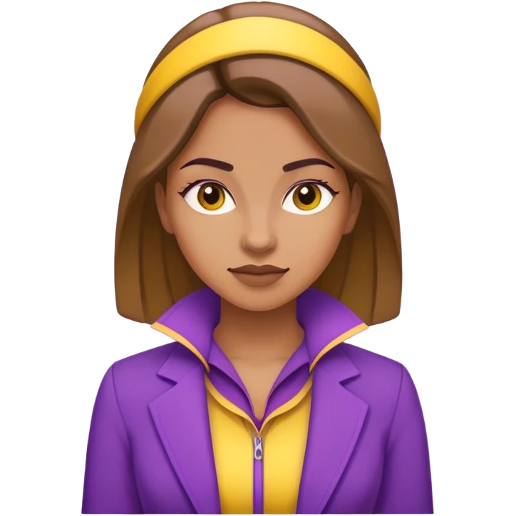 woman in purple and yellow outfit emoji