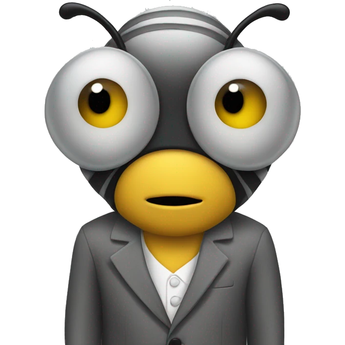 Bee in a grey suit emoji