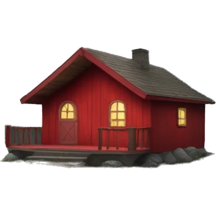red cabin in the woods  emoji
