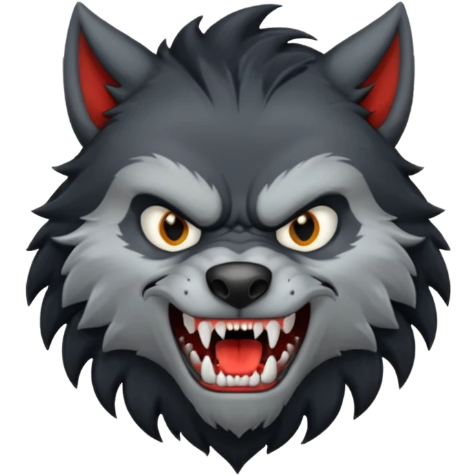 Werewolf with black hair emoji