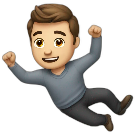 A man flying emoji