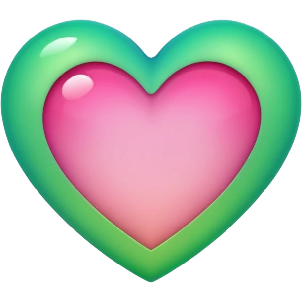 Verde e rosa cuore emoji