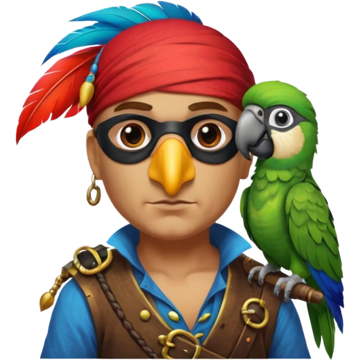 pirate and parrot emoji