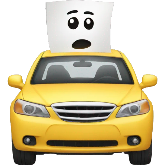 Note on a car emoji