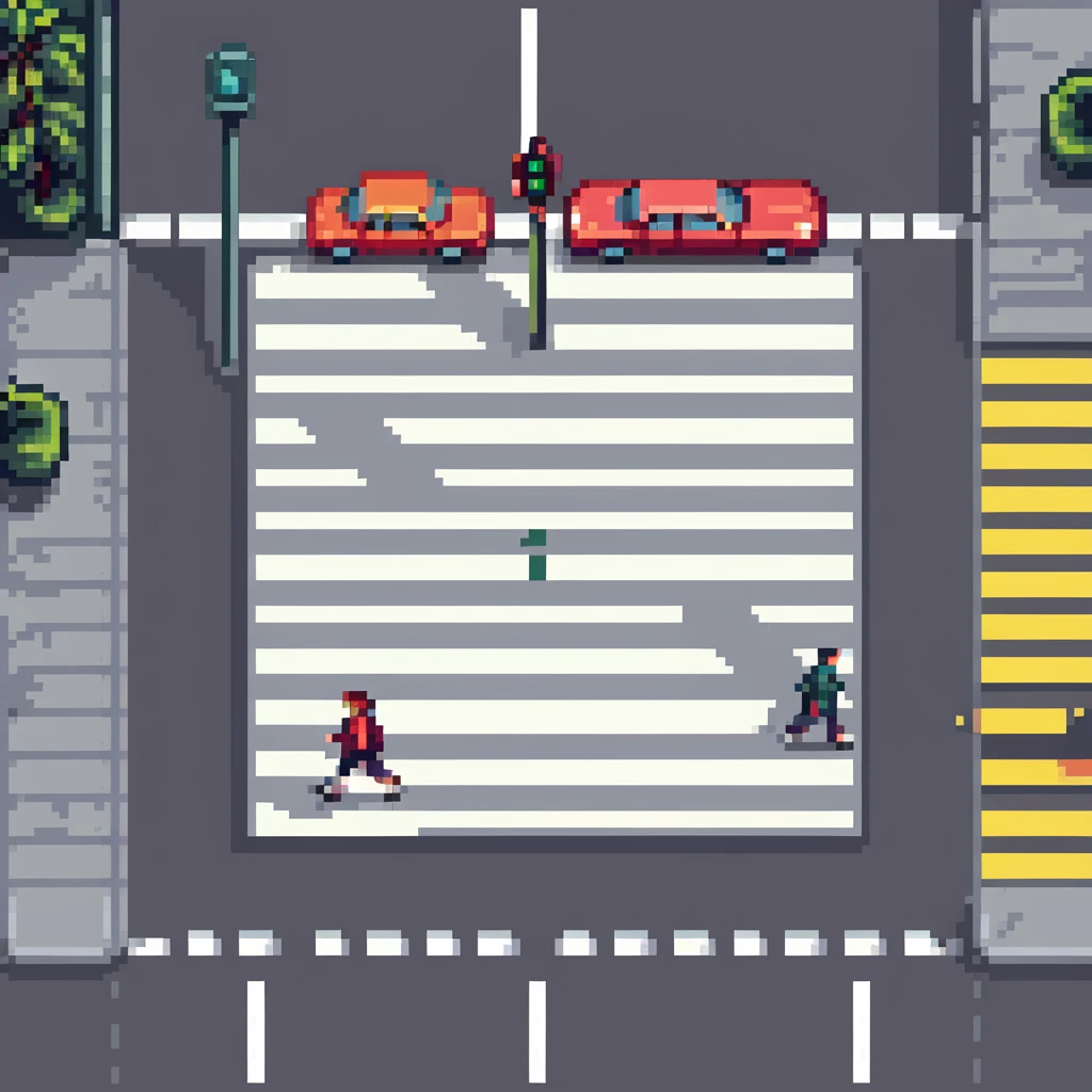 simple iconic city road with crosswalk emoji