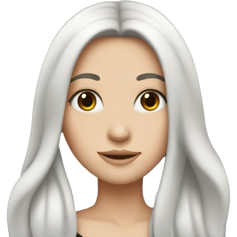 white girl with long black hair emoji