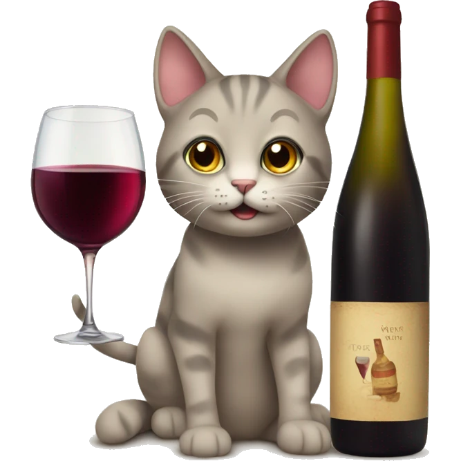cat with wine emoji