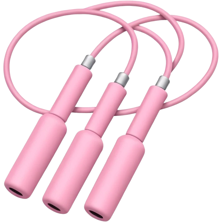 Pastel pink skipping rope with soft handles, minimal background  emoji