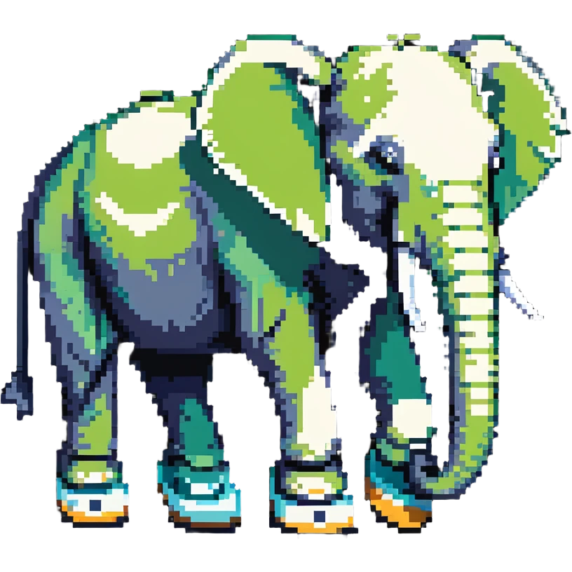 Larili Larila, cactus-skinned elephant with big Birkenstock sandals emoji