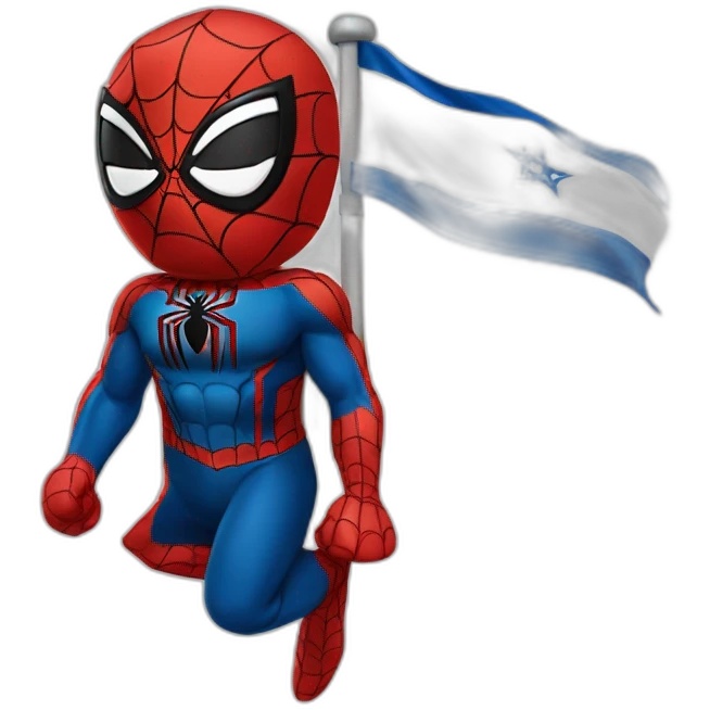 Spider-Man with flag Israël emoji