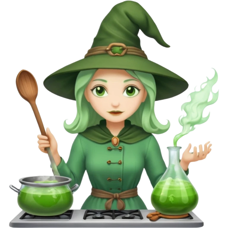 green witch cooking potion emoji