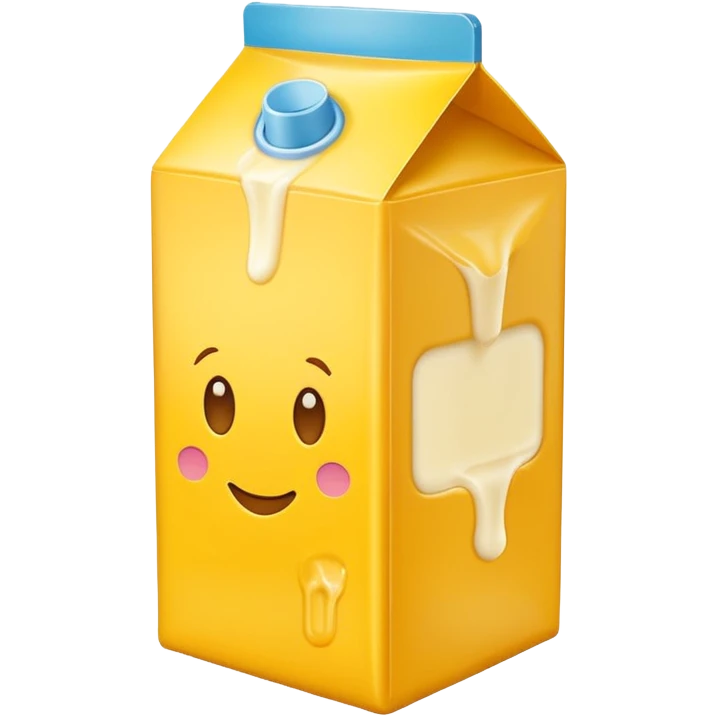 yellow milk box, vibrant, simple, clear emoji