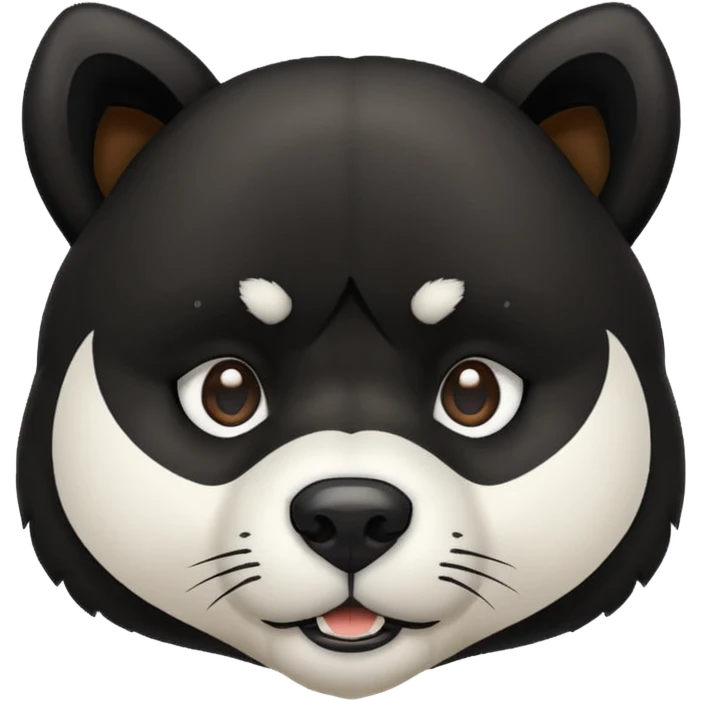 Black, wide, Akita dog head, bear like, with pointy ears  emoji