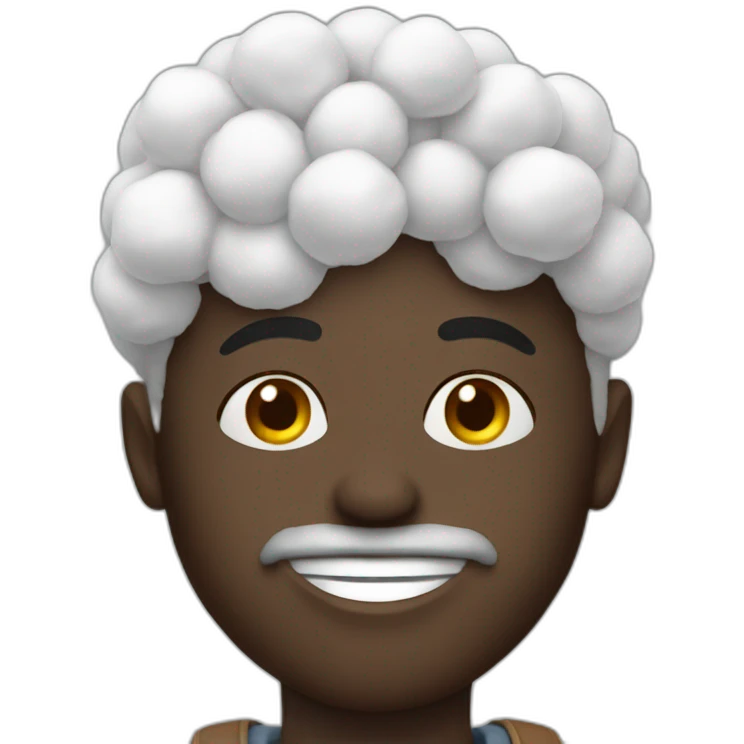 Black guy with cotton emoji