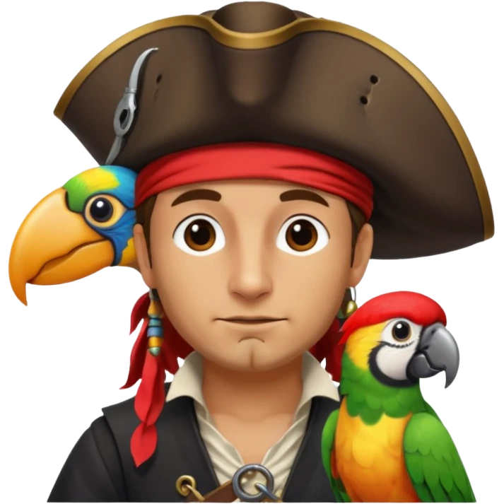 pirate and parrot emoji