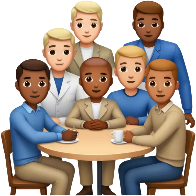 guys at a table realistic emoji