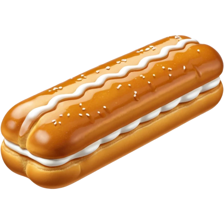 3d realistic Butterscotch éclair  emoji