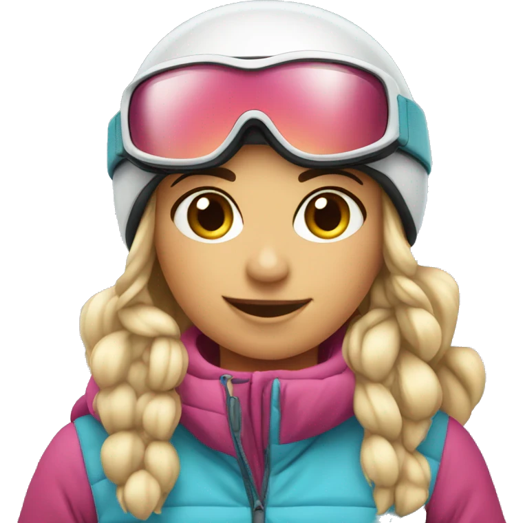 Sweet girls skiing emoji