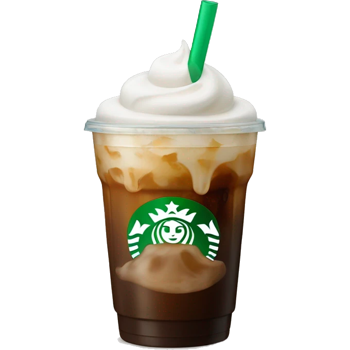 Starbuck ice coffee with ice cubes emoji