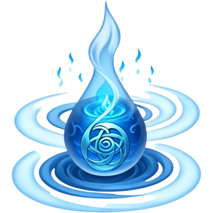 magical object blue magic mist swirl around with ancient symbol emoji