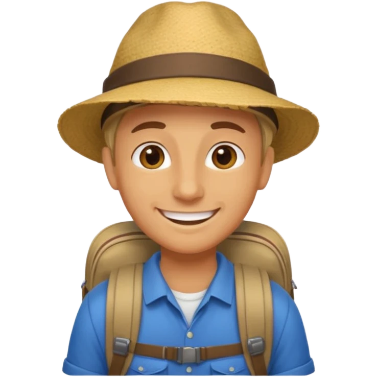 foreign tour guide with bagpack emoji
