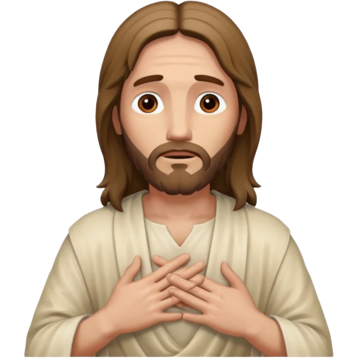 Jesus Christ, with his hands around his neck emoji