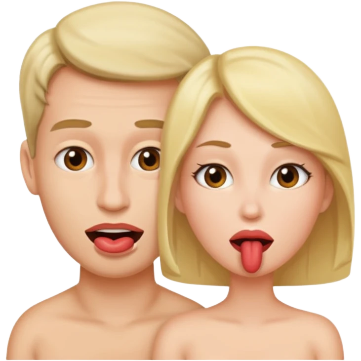 Mulher com a boca no pênis do homem emoji